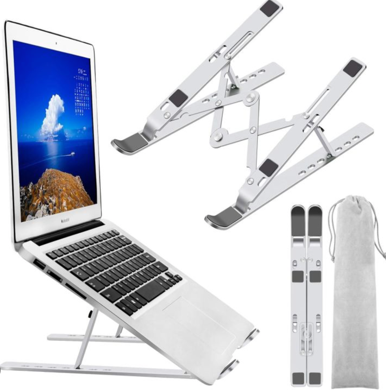 Adjustable Laptop Stand — Aluminum Desktop Holder