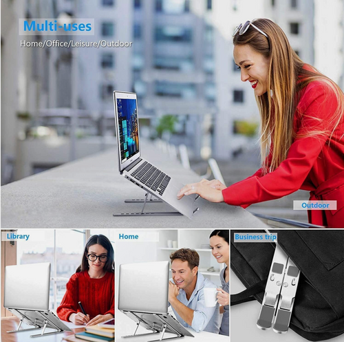 Adjustable Laptop Stand — Aluminum Desktop Holder